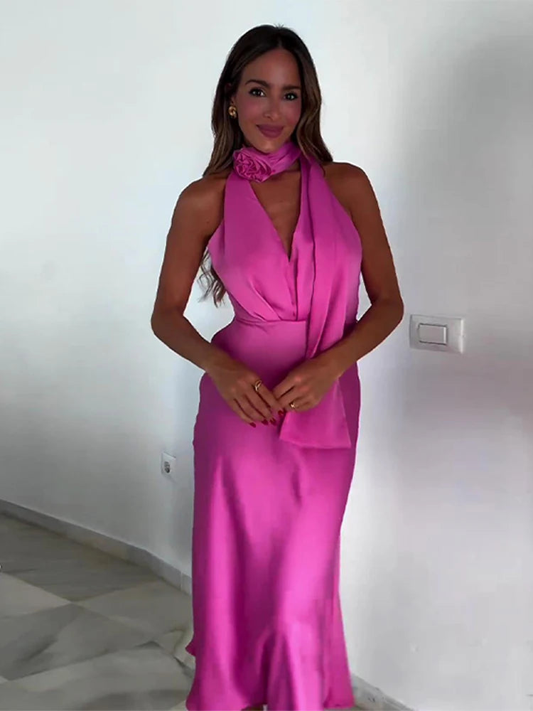 Robe longue Rose