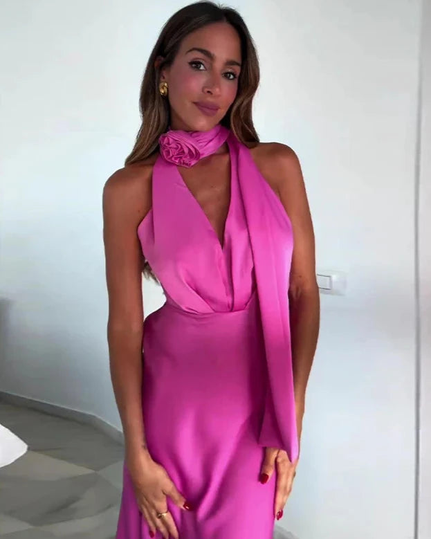 Robe longue Rose